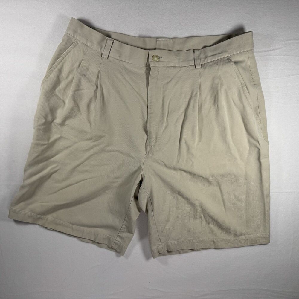 Caribbean Shorts Men's 38 Beige Pleated Silk